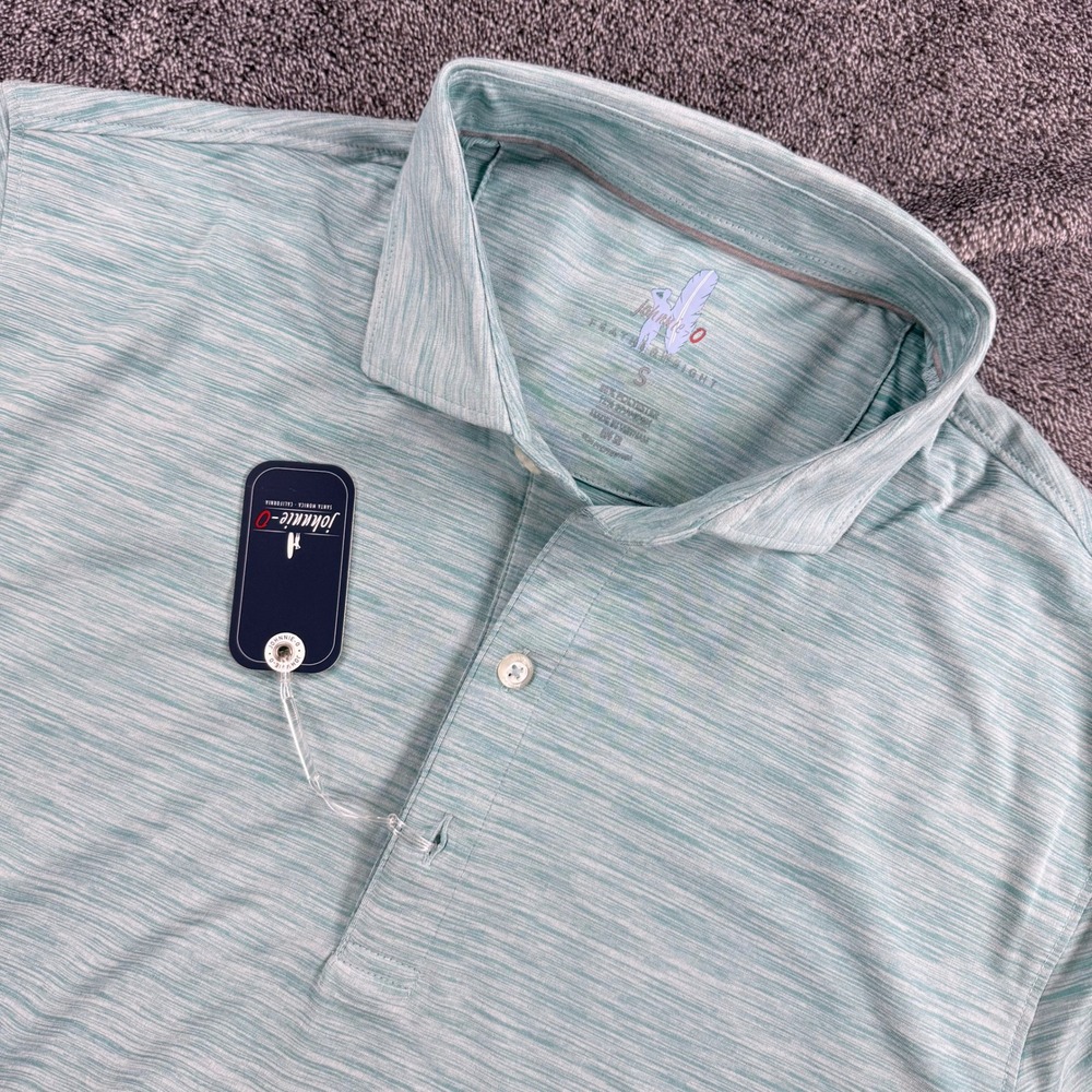 Johnnie-O Featherweight Polo Shirt Green Grass Space Dye UPF 50 JMPO4690 Mens S